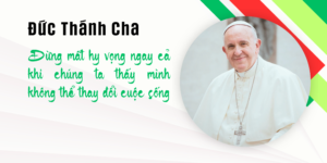 Đừng mất hy vọng ngay cả khi chúng ta thấy mình không thể thay đổi cuộc sống