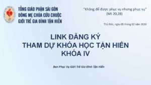 LINK ĐĂNG KÝ THAM DỰ KHÓA HỌC TẬN HIẾN – KHÓA IV (BẢNG ĐĂNG KÝ ONLINE)