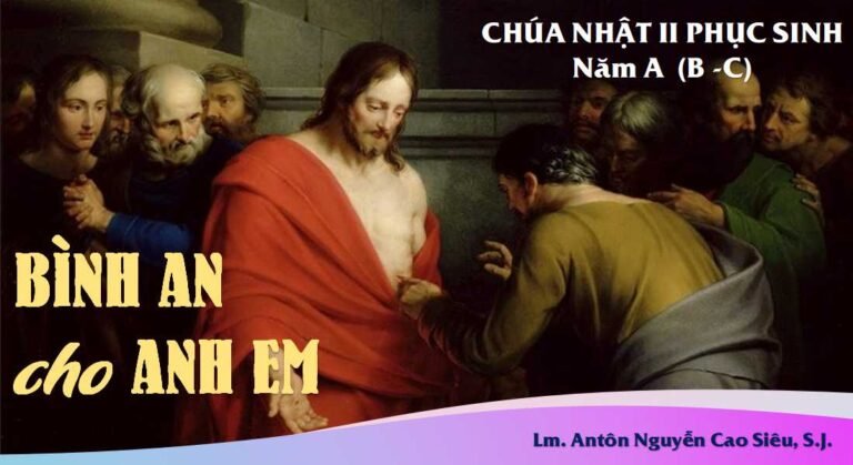 SUY NIỆM PHÚC ÂM CHÚA NHẬT 2 PHỤC SINH NĂM A (B – C) (Ga 20,19-31)